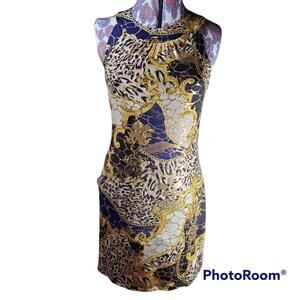 American Twist Los Angeles | Halter Dress with Gold Accents | Size Large